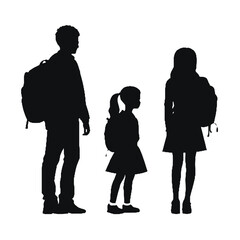 Child with Backpack Silhouette – Ideal for School Projects