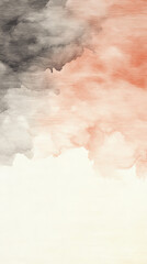 Obraz premium Abstract watercolor painting with shades of gray and orange.