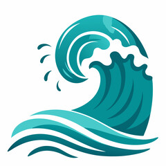 Ocean waves raging sea water wave vintage storm vector illustration 