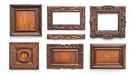 Fototapeta premium Collection of Ornate Wooden Picture Frames