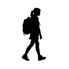 Kid with Backpack Silhouette – Simple Vector Art