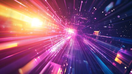 Naklejka premium Abstract Digital Circuitry with a Glowing Center