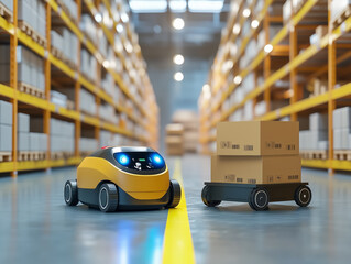 Robot Assistant in Modern Warehouse Environment.