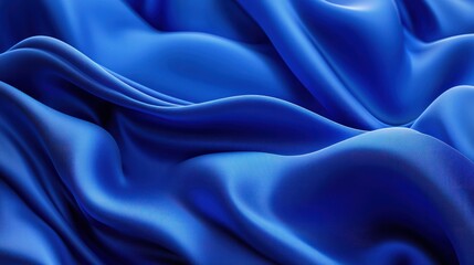 Obraz premium Curvy Blue Surfaces. Modern Abstract 3D Background. abstract blue background with layers of silk folded drapery, fashion wallpaper. Generative ai