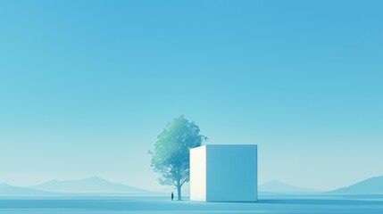 Obraz premium Geometric Nature: Postmodern Palm Aesthetic