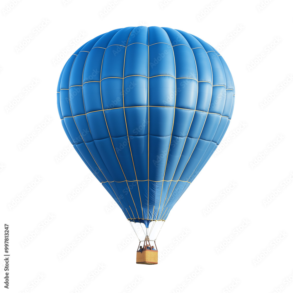 Wall mural floated blue hot-air balloon isolate on transparency background png