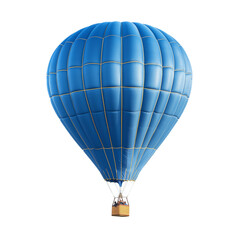 floated blue Hot-air balloon isolate on transparency background PNG