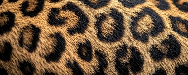 Naklejka premium Close up of leopards fur with pattern and texture background