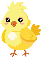 Baby chicken color vector illustration 4