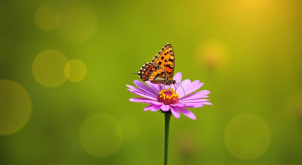 Naklejka premium butterfly on flower