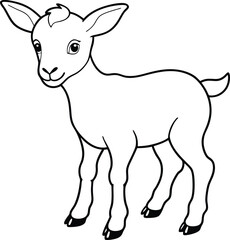 Baby goat silhouette vector illustration 2