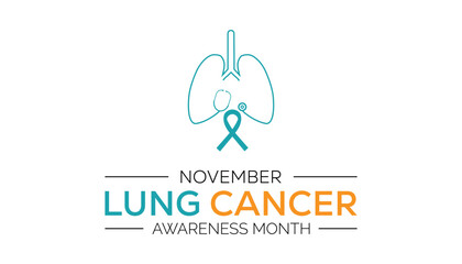 Lung Cancer Awareness Month is observed every year on November. Medical Healthcare Awareness concept. background, placard, banner template Vector illustration design.