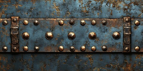 Close-up of a textured metal surface with rivets.
