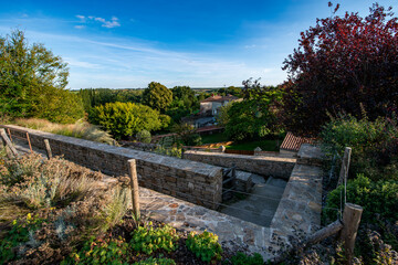 A view overs hills, a rural landscape in Vendee, west france