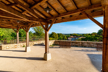 Obraz premium A view overs hills, a rural landscape in Vendee, west france