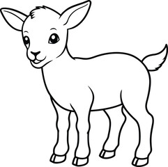 Baby goat silhouette vector illustration
