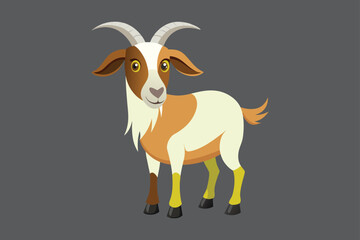  Boer goat color vector illustration