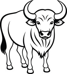 Buffalo silhouette vector illustration 3