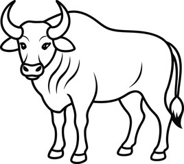 Buffalo silhouette vector illustration and artwork