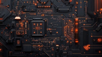 Technical blueprint of a robotic copper circuit board, monochromatic with metallic accents, intricate wiring paths, minimalistic labels, detailed layers and connections, AI-powered design tools