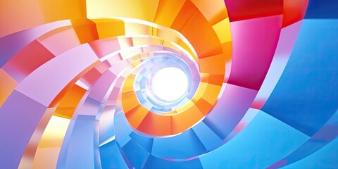 Obraz premium .Colorful Spiral Cubes with Gradient Background for Futuristic Abstract Design