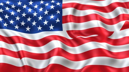Fototapeta premium Waving usa flag for presidents day background, ai generative