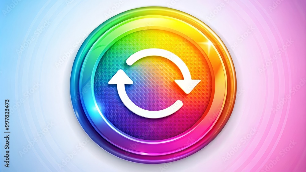 Aufkleber a modern circular refresh icon featuring arrows, embodying the concepts of restart and reboot, seaml