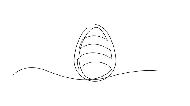 One continuous line drawing of Easter eggs illustration	
