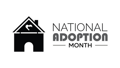 National Adoption month is observed every year on November.: People, Holidays Awareness concept. background, placard, banner template Vector illustration design.