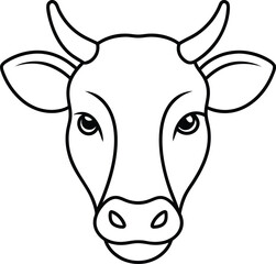 Cow head icon vector silhouette illustration