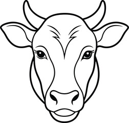 Cow head silhouette illustration and artwork