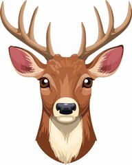 Stylized Deer Head Illustration