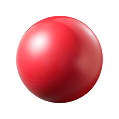 Red ball isolated on transparent background. Red matte vector sphere. Round shape, geometric simple, figure circle. Mock up of clean round the realistic object, orb icon.