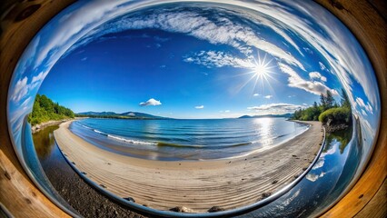 Empowering message with fisheye lens effect