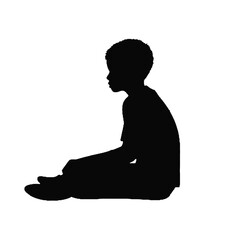 Silhouette of Child Sitting – Vector for Family and Kid’s Art Projects