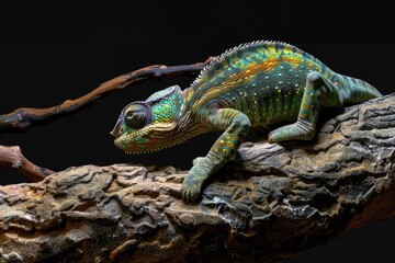 Obraz premium green lizard on a branch