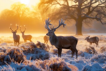 deer in the snow
