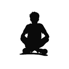 Boy Sitting Silhouette Vector – Ideal for Educational and Story Illustrations