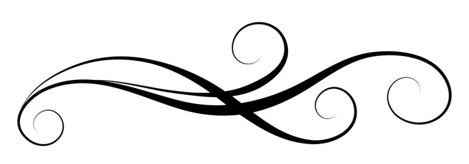 Wave ornament with leaves and abstract lines. Decorative element for decor and text greeting or invitation card design