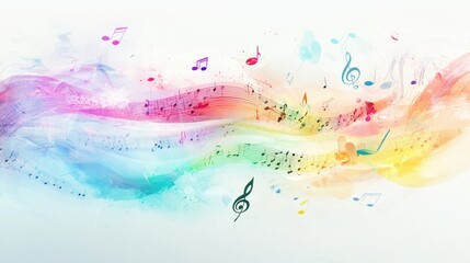 Fototapeta premium colorful background with musical notes, abstract music background