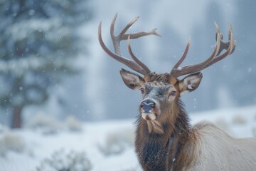 deer in the snow