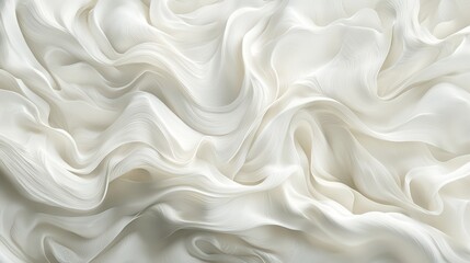 Obraz premium Abstract White Waves Wallpaper. Soft, flowing waves in various shades of white and off-white.