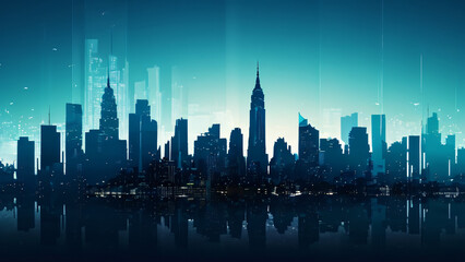 Fototapeta premium city skyline at night