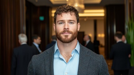 Handsome man with beard in formal attire