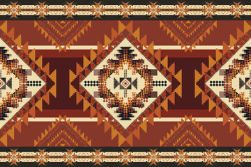 Navajo tribal vector seamless pattern. Native American ornament. Ethnic South Western decor style. Boho geometric ornament. Vector seamless pattern. Mexican blanket, rug. Woven carpet illustration.