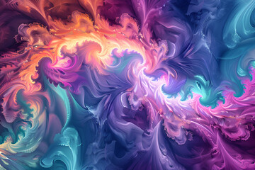 Abstratc  glowing textures of multicolored background, creative artwork Vibrant colors and smooth curves create a futuristic abstract
