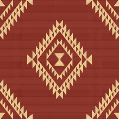 Navajo tribal vector seamless pattern. Native American ornament. Ethnic South Western decor style. Boho geometric ornament. Vector seamless pattern. Mexican blanket, rug. Woven carpet illustration.