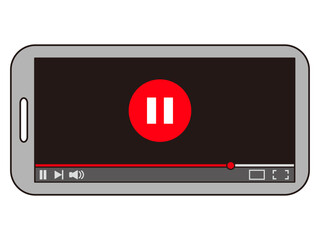 シンプルな横向き動画停止画面のイラスト素材