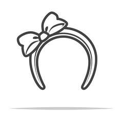 Headband with bow outline icon transparent vector isolated