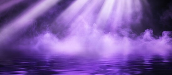 Purple Smoke and Light Reflection on Water